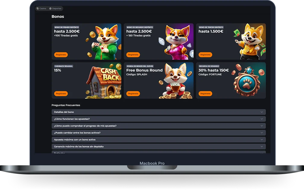 Corgibet Casino página de bonos y promociones con ofertas de depósito y cashback